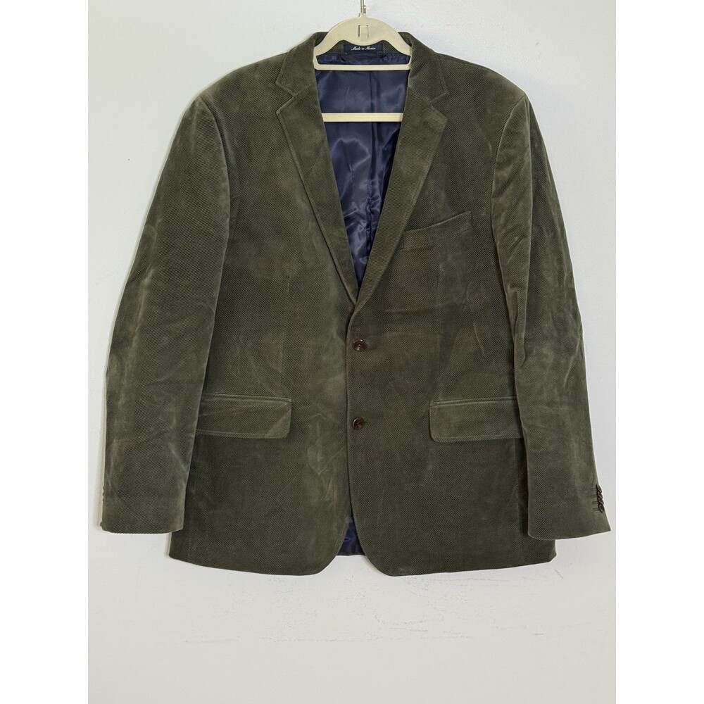 LANDS' END Men's Green Corduroy Elston Tailored Fit Blazer Jacket Size 44R